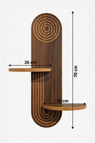 Fali polc, wenge, 26 cm – Artmtkwll3