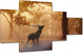 Vászonkép 130x80 Szarvas az erdőben