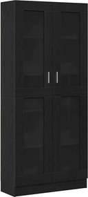 vidaXL Könyvespolc Musta tammi 82,5 x 30,5 x 185 cm Faanyag