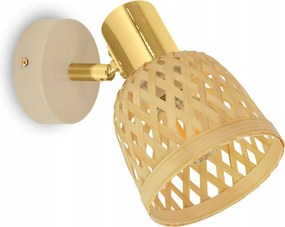 Fali lámpa Rattan Bézs Boho Lámpa E14 Állítható Arany Hálószoba