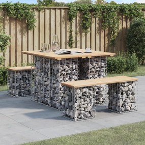 vidaXL tömör fenyőfa gabion kerti pad 100x102x72 cm