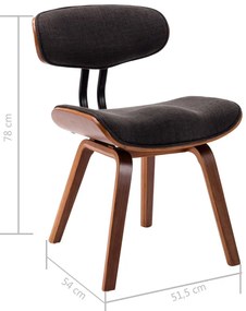 6 db szürke hajlított fa és szövet étkezőszék