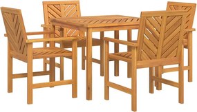vidaXL Kert étkező szett 5 pcs Barna Tömör Akácfa