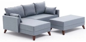 Világoskék sarokkanapé (bal oldali) Bella – Balcab Home