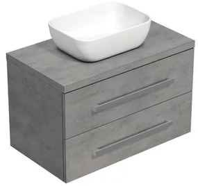 Fürdőszobaszekrény lappal SAT Cube Way 80x53x46 cm beton matt CUBE46803BE45