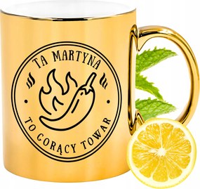 Prémium Arany Csillogó Bögre Martina Ajándék Nyomtatott Fotóval