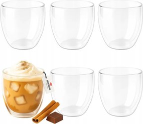 6x Thermo Pohár Kávé Latte Tea Csészék Dupla Alj 250 ml