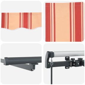 Manuális Behúzható Napernyő LED sárga és narancssárga 500x300 cm