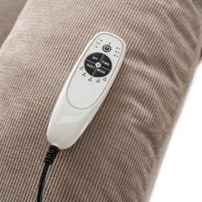 Elektromosan Vezérelhető Masszázsfunkciós Relaxfotel Bézs Kordbársony Kárpittal. JASPER