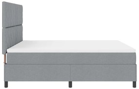 Box Spring Ágy Matraccal Világosszürke Szuper Király Szövet
