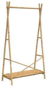 bambusz ruhaállvány polccal 102 x 50 x 190 cm