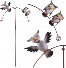 Mozgatható kerti dekoráció baglyokkal a rúdon 138 cm egyensúlyozó dekoráció