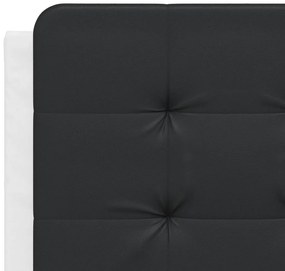 fehér és fekete műbőr ágykeret matrac nélkül Zadar 140 x 200 cm