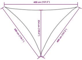 terrakotta háromszögű oxford-szövet napvitorla 3 x 4 x 4 m