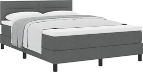 vidaXL Boxrugós ágy matracmal Sötétszürke 140 x 190 cm szövet