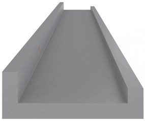 4 db szürke fali polc 100 x 9 x 3 cm