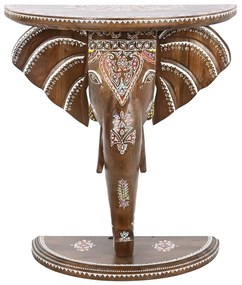 INDIAN mangófa konzolasztal színes elefánt