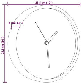rózsaszín polisztirol és üveg falióra Ø35 cm