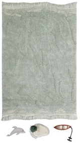 Mentazöld pamut gyerek játszószőnyeg 90x130 cm Waves – Lorena Canals