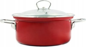 Belis Zománcozott lábas üvegfedővel Öko-kerámia 16 cm/1,4 l