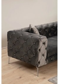 Sötétszürke bársony kanapé 237 cm Como – Balcab Home