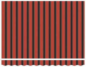Manuális behúzható napernyő LED világítással Narancs és Barna 300x250 cm