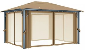 tópszínű alumíniumpavilon függönnyel 400 x 300 cm