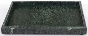 Márvány design sötétzöld szögletes szegélyes tálca 3x30x20cm