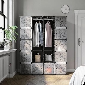 Ruha rendszerező 2 ruhaakasztóval, fekete 143x36x178cm