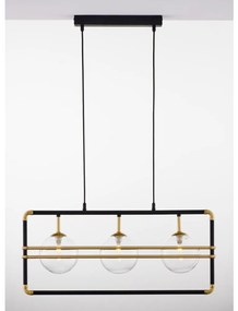 Jupiter 2030 - Csillár zsinóron FIORI 3xG9/10W/230V fekete/arany/átlátszó