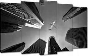 Festmények 100x60 Repülőgép a város felett