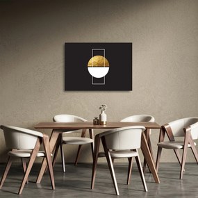 Üveg kép - Absztrakció arany és fekete N⁰1 (70x50 cm)