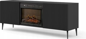 Ravenna 2D Rtv szekrény 170 cm elektromos kandallóval fekete fekete