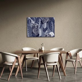 Kép - Kék zebrák (70x50 cm)