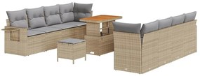 vidaXL Kerti Kanapé Szett párnával 11 pcs Bézs Poli rattan