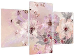 Kép - Művészeti kollázs pillangókkal (90x60 cm)