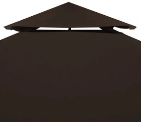 barna kétszintes pavilon tetőponyva 310 g/m² 3 x 3 m