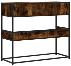 füstös tölgy színű szerelt fa tálalóasztal 90x35x80 cm
