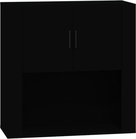 vidaXL fekete szerelt fa faliszekrény 80x33x80 cm