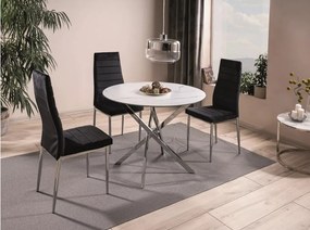 AGIS kerek étkezőasztal fehér márvány 90 cm