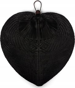 Fali dekoráció Szív bambusz fekete