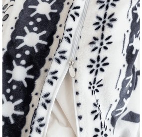 Mikroplüss ágyneműhuzat szett WINTER DEER szürke + Mikroplüss lepedő SOFT 90x200 cm fehér, egyszemélyes