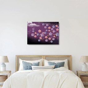 Kép - Tavaszi alkonyat (üvegen) (70x50 cm)
