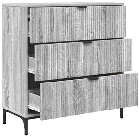 Széf fiókkal Szürke sonoma 79.5 x 33 x 82 cm Faanyag