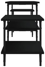 fekete szerelt fa TV-szekrény 197x35x52 cm