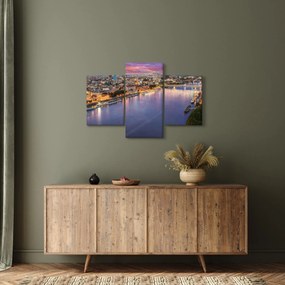 Pozsonyi éjszakai város képe folyóval (90x60 cm)