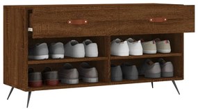 barna tölgy színű szerelt fa cipőpolc 102x35x55 cm