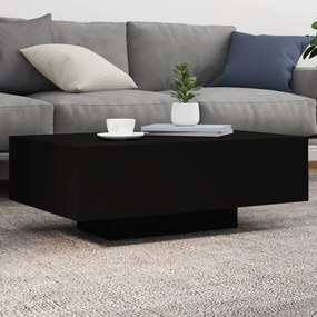 Fekete dohányzóasztal LED-lámpákkal 85 x 55 x 31 cm