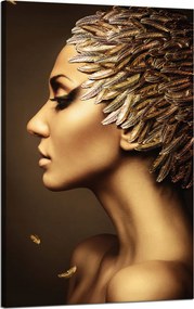 Vászonkép Arany Nő Profil Modern Stílus 50x80 cm