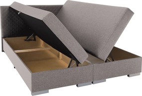 Boxspring ágy, szürkésbarna Taupe, 140x200, ADARA